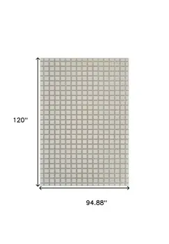 8' X 10' Cream and Beige Geometric Distressed Indoor Outdoor Area Rug