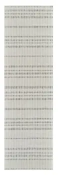 8' Cream and Beige Striped Distressed Indoor Outdoor Runner Rug