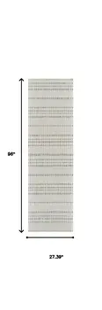 8' Cream and Beige Striped Distressed Indoor Outdoor Runner Rug