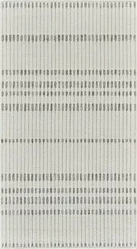 3' X 5' Cream and Beige Striped Distressed Indoor Outdoor Area Rug