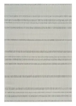 4' X 6' Cream and Beige Striped Distressed Indoor Outdoor Area Rug