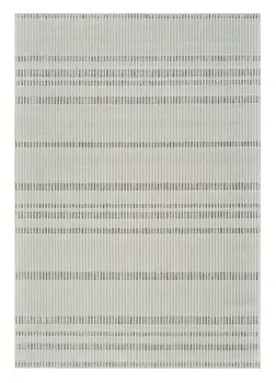 4' X 6' Cream and Beige Striped Distressed Indoor Outdoor Area Rug