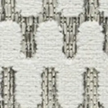 8' Cream and Beige Geometric Distressed Indoor Outdoor Runner Rug