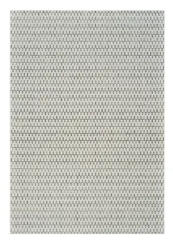 5' X 7' Cream and Beige Geometric Distressed Indoor Outdoor Area Rug
