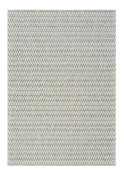 6' X 9' Cream and Beige Geometric Distressed Indoor Outdoor Area Rug
