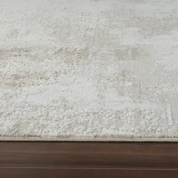 4' X 6' Cream and Beige Abstract Distressed Area Rug