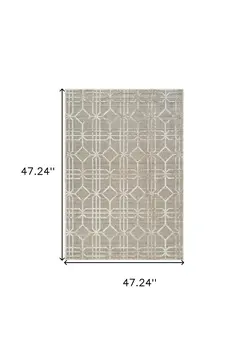 4' X 6' Beige and Brown Abstract Distressed Area Rug