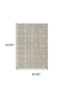 5' X 8' Beige and Brown Abstract Distressed Area Rug