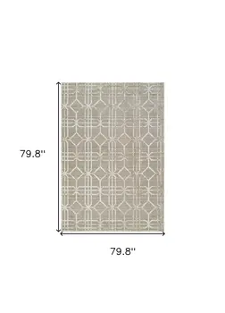 7' X 10' Beige and Brown Abstract Distressed Area Rug