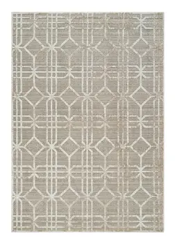 7' X 10' Beige and Brown Abstract Distressed Area Rug