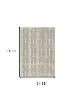 8' X 11' Beige and Brown Abstract Distressed Area Rug