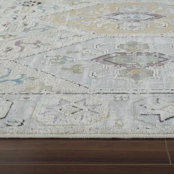7' X 10' Beige and Gray Abstract Distressed Area Rug