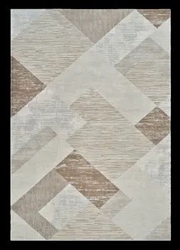 8' X 11' Beige and Brown Abstract Distressed Area Rug