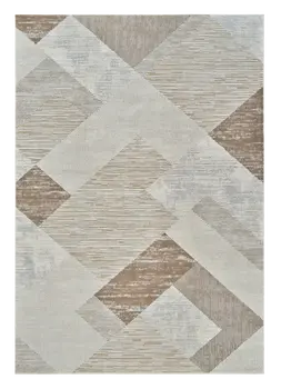 8' X 11' Beige and Brown Abstract Distressed Area Rug