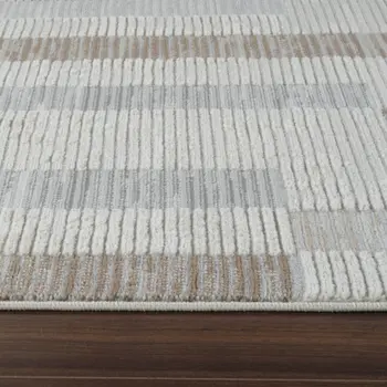 4' X 6' Beige and Brown Abstract Distressed Area Rug