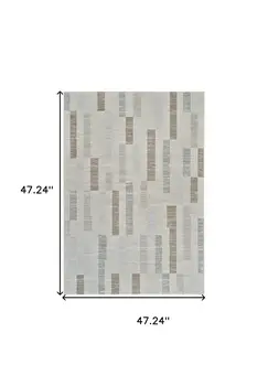 4' X 6' Beige and Brown Abstract Distressed Area Rug
