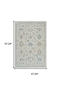 4' X 6' Cream and Beige Abstract Distressed Area Rug
