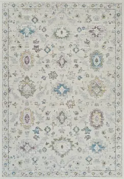5' X 8' Cream and Beige Abstract Distressed Area Rug