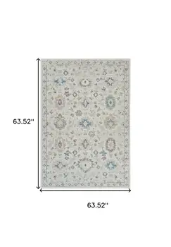 5' X 8' Cream and Beige Abstract Distressed Area Rug