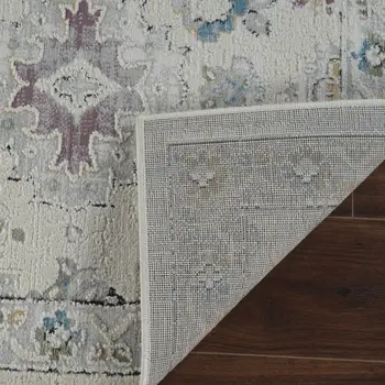 7' X 10' Cream and Beige Abstract Distressed Area Rug