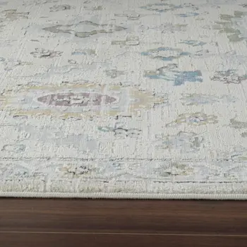 8' X 11' Cream and Beige Abstract Distressed Area Rug