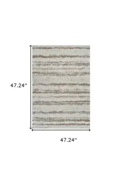 4' X 6' Beige and Brown Abstract Non Skid Area Rug