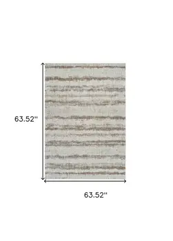 5' X 8' Beige and Brown Abstract Non Skid Area Rug