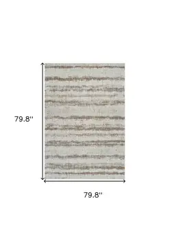 7' X 10' Beige and Brown Abstract Non Skid Area Rug