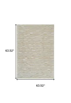 5' X 8' Beige and Brown Abstract Distressed Area Rug