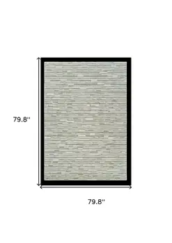 7' X 10' Beige and Green Abstract Distressed Area Rug