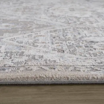8' X 11' Blue and Gray Oriental Distressed Area Rug