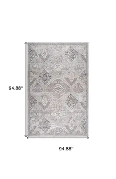 8' X 11' Blue and Gray Oriental Distressed Area Rug