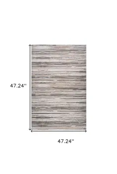 4' X 6' Beige and Gray Abstract Distressed Area Rug