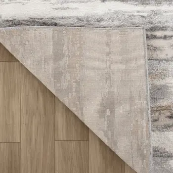 4' X 6' Beige and Gray Abstract Distressed Area Rug