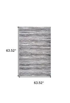 5' X 8' Blue and Gray Abstract Distressed Area Rug
