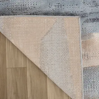 8' X 11' Blue and Beige Abstract Distressed Area Rug