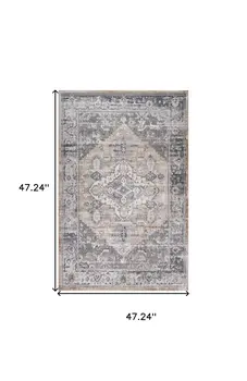 4' X 6' Gray and Brown Oriental Distressed Area Rug