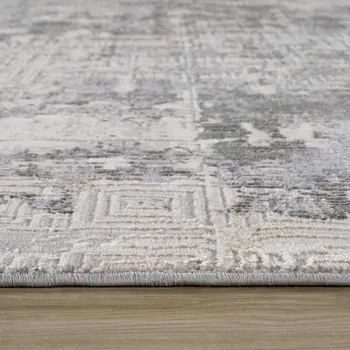 4' X 6' Gray and Beige Abstract Distressed Area Rug