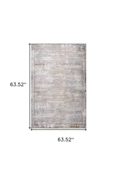 5' X 8' Gray and Brown Abstract Distressed Area Rug