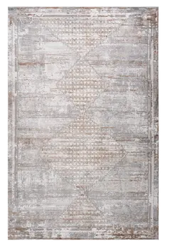 7' X 10' Gray and Brown Abstract Distressed Area Rug