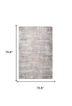 7' X 10' Gray and Brown Abstract Distressed Area Rug