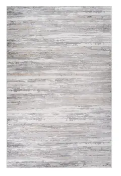 5' X 8' Beige and Gray Abstract Worn Faded Area Rug