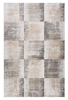 8' X 11' Beige and Brown Abstract Distressed Area Rug