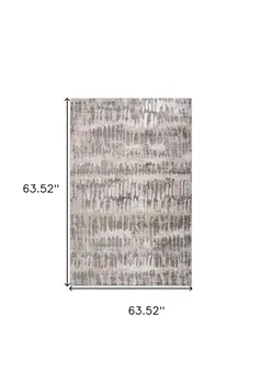5' X 8' Beige and Brown Abstract Distressed Area Rug