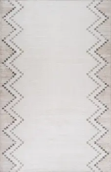 8' X 11' Beige and Brown Abstract Distressed Area Rug