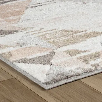 4' X 6' Beige and Brown Abstract Distressed Area Rug