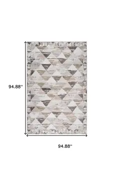 8' X 11' Beige and Brown Abstract Distressed Area Rug