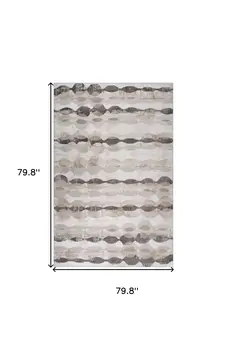 7' X 10' Beige and Brown Abstract Distressed Area Rug