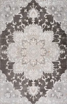 8' X 11' Gray and Brown Southwestern Distressed Area Rug