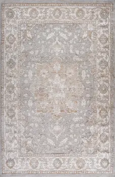 4' X 6' Beige and Gray Oriental Distressed Area Rug